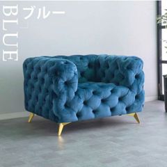 ル・コルビジェ LC2 シングルソファ リプロダクト ベロア調 ネイビー