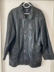美品　羊革　レザーコート　ブラック　L