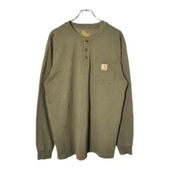 Carhartt カーハート ヘンリーネック 長袖Ｔシャツ オリーブ(メンズ M)中古 古着 V8371