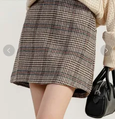 DAY CLOSET 大人レトロチェック柄台形ミニタイトスカート