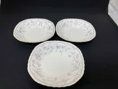 【NARUMI】ナルミ　フローラルブティック　スクエア　深皿　15×3cm 3枚