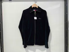TOMMY JEANS トミージーンズ メンズ トラックジャケット ブラック スウェード ラグランスリーブ ロゴ刺繍 サイズL