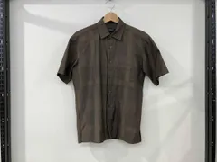 BLACK LABEL CRESTBRIDGE ブラックレーベル・クレストブリッジ シャドーシャツ 半袖シャツ サイズS 茶 ブラウン ポリエステル メンズ