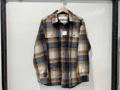 FIDELITY フィデリティ CPOシャツジャケット L FD202CM25021 ウールメルトン ブラウン ブルー チェック柄 メンズ アウター
