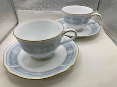 【Noritake】ノリタケ　レースウッドゴールド　ティーカップ&ソーサー　2客