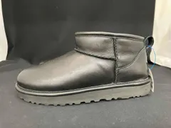 UGG アグ CLASSIC ULTRA MINI クラシック ウルトラミニ ショートブーツ US:6 23cm 黒 ブラック レザー レディース シューズ