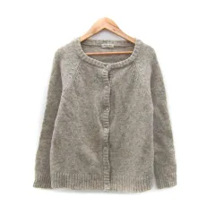 サマンサモスモス SM2 ニットカーディガン ミドル丈 ラウンドネック 無地 F ベージュ /SY30