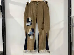 glamb グラム マハロパンツ ダメージ加工 パッチワーク リメイク系 サイズ1 ブラウン 茶色 コットン 綿 中国製 GB0418/P10