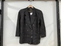 Leilian レリアン テーラードジャケット ダブル サイズ11 茶系 ブラウン系 チェック柄 ウール100% レディース 