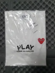COMME des GARCONS PLAY 白 半袖Tシャツ レッドワッペン XL