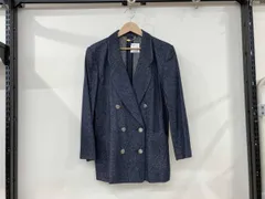 Leilian レリアン テーラードジャケット ダブルジャケット サイズ11 紺 ネイビー シルク100% レディース 裏地無し