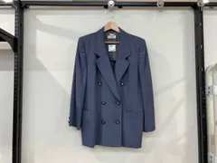 Leilian レリアン テーラードジャケット ダブルジャケット サイズ9 サックスブルー ウール100% レディース 日本製 デザインボタン