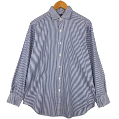 古着 ラルフローレン Ralph Lauren POLO by Ralph Lauren Estate ワイドカラー 長袖 ストライプシャツ メンズM相当/eaa598109