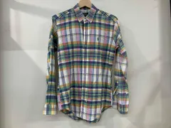 POLO RALPH LAUREN ポロラルフローレン マドラスチェック 長袖シャツ 大文字 緑タグ サイズ18 マルチカラー コットン マレーシア製 シミ有