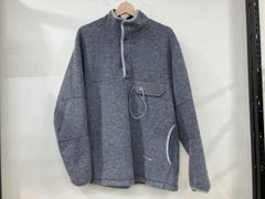 and wander アンドワンダー プルオーバーフリースジャケット ハーフスナップ カラビナ L グレー ポリエステル ウール 日本製 574-2281348
