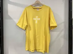 Supreme シュプリーム Crosg Box Logo Tee 20AW YELLOW クロスロゴ Tシャツ 半袖 サイズXL イエロー 黄色 コットン アメリカ USA製 シミ有