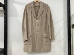 Eidos エイドス PIACIENZA ピアツェンツァ チェスターコート ヘリンボーン ベージュ ウール レーヨン キュプラ イタリア製 毛羽立ち有