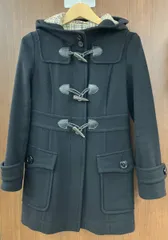 BURBERRY BLUE LABEL バーバリー ブルーレーベル FN-816-09 ダッフルコート ノバチェック ブラック レディース Sサイズ
