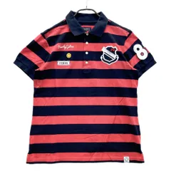 サイズ：5 PEARLY GATES パーリーゲイツ  半袖ポロシャツ ニコちゃん ボーダー柄 レッド系 [240101529267] ゴルフウェア メンズ ストスト