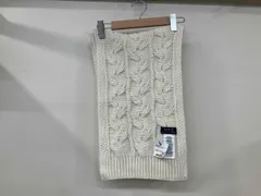 POLO RALPH R LAUREN ポロ ラルフローレン ケーブルニットマフラー ポロベア ホワイト ウール55% 綿20%