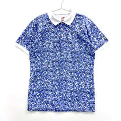 サイズ：6 MASTER BUNNY EDITION マスターバニーエディション  半袖ポロシャツ 花柄 ブルー系 [240101563754] ゴルフウェア メンズ ストスト