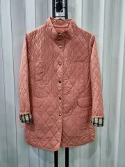 ダックス CHECK バイカラー キルティング ジャケット ピンク