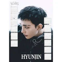 ヒョンジン StrayKids ストレイキッズ スキズ 2026 ラミネート カレンダー はがきサイズ 韓流 グッズ fx164-62h