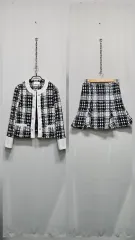 ツイード オープンタイプ ジャケット スカート セット SET