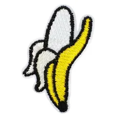 ワッペン 刺繍 アイロン接着 縦3.5cm×横5.1cm バナナ アイロンワッペン デコ 入園 入学 かわいい おしゃれ わっぺん アップリケ あっぷりけ wappen
