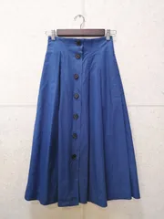 IENA イエナ ロングスカート ボタン 無地 ブルー 34サイズ