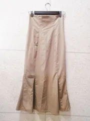NICE CLAUP ナイスクラップ ロングスカート マーメイド 裏地付き 無地 ベージュ系 Fサイズ
