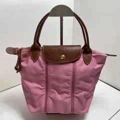 Longchamp ロンシャン ルプリアージュ トートバッグ ピンク オレンジ レザー ナイロン 限定品 W