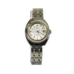 【稼働品・ヴィンテージ】SEIKO セイコー 手巻き 腕時計 2202-0080 23石 ラウンド デイト シルバー文字盤 レディース SS