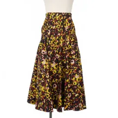 【中古】マルニ MARNI 総柄プリント ギャザー フレア ロングスカート 花柄 ウエストゴム 36 マルチカラー レディース マルニ MARNI 総柄プリント ギャザー フレア ロングスカート 花柄