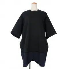 エムエムシックス メゾンマルジェラ MM6 Maison Margiela トレーナー スウェット 半袖 テーラードドッキング M 黒 ブラック S32CU0090