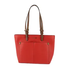 Michael Kors マイケルコース ジェット セット トラベル ミディアム トートバッグ 35F3GTVT3V レザー レッド系 ブラウン系 ゴールド金具  ダブルポケット ショルダーバッグ 