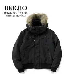 UNIQLO DOWN COLLECTION SPECIAL EDITION ユニクロ ダウンジャケット フード フェイクファー ミリタリー調 短丈 2way Y2K グランジ L 黒 ブラック ★M145