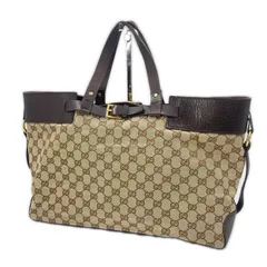 GUCCI  グッチ トートバッグ GGキャンバストートバッグ  ブラウン 中古