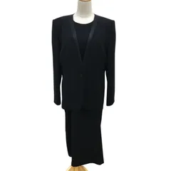 ZM1670 PRIMERO プリメロ レディースフォーマルノーカラージャケット+ひざ丈ワンピース 黒 17AR 4L相当 サテン