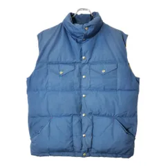 70年代 USA製 THE NORTH FACE ノースフェイス ダウンベスト ヴィンテージ アウトドア 茶タグ ネイビー(メンズ XL)中古 古着 V9086