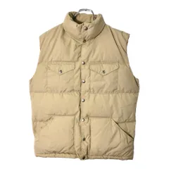 70年代 THE NORTH FACE ノースフェイス ダウンベスト アウトドア 茶タグ ベージュ(メンズ M)中古 古着 V9089