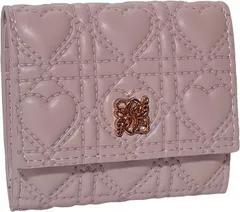 Crossmarbery(クロスマーベリー) ミニ財布 レディース 可愛い コンパクト ウォレット カード 小銭入れ 小さめ 三つ折り ハート かわいい 軽量 おしゃれ 使いやすい ボックス型 (ピンク)