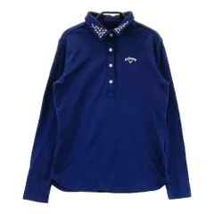 サイズ：M CALLAWAY キャロウェイ  長袖ポロシャツ 裏起毛  ネイビー系 [240101579335] ゴルフウェア レディース ストスト