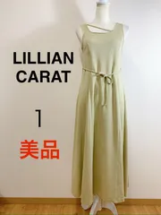 美品 LILLIAN CARAT リリアンカラット アシンメトリーデザイン ロングワンピース ロングワンピース ノースリーブ デザインワンピース フレアワンピース きれいめ フェミニン レディース ウエストリボン 1