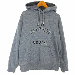 バックナンバー BACK NUMBER パーカー スウェット 裏ボア プルオーバー フード 英字 フロッキー 刺繍 コットン ストレッチ 長袖 M グレー 黒 ブラック ゴールド