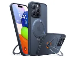 TORRAS iphone 15 ProMax 用ケース 【ゼンマイ式スタンド】縦横両対応 リング マグネット搭載 MagSafe対応 ワイヤレス充電対応 米軍MIL規格耐衝撃 指紋防止 いphone15pro max ケースアジャスタブルスタンド