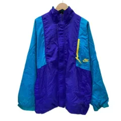 NIKE　ナイロンジャンパー　ウインドブレーカー　アウター　ハイネック　フルジップ　バイカラー　ワンポイント　ブランドロゴ　スウッシュ　刺しゅう　オーバーサイズ　スポーツ　古着