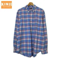 RALPH LAUREN　チェックシャツ　長袖　シャツ　トップス　ボタンダウン　ワンポイント　ブランドロゴ　スモールポニー　刺しゅう　CLASSIC FIT　オーバーサイズ　古着