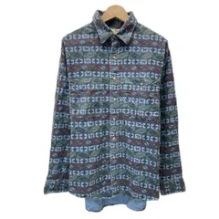 L.L.Bean　ネルシャツ　90s vintage　90年代　フランネル　長袖　シャツ　トップス　レギュラーカラー　胸ポケット　総柄　ネイティブ柄　USA製　アウトドア　古着