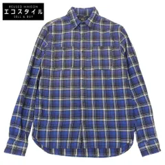 ダブルアールエル　オンブレチェック　シャツ　M ダブルアールエル) RRL オンブレ チェック ウエスタン シャツ コンチョ